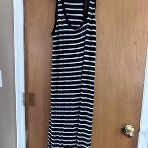 J Crew Striped Black and White Maxi Dress